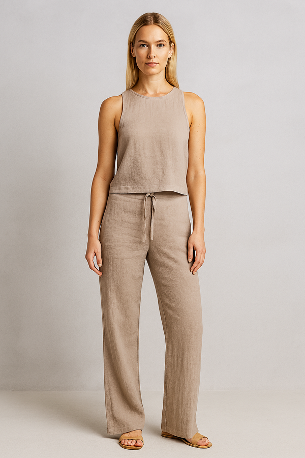 Krinkle Dokulu Pantolon - GRİ