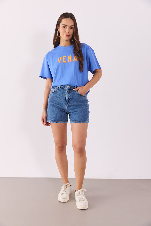 Jolie Bermuda Dark Blue Jean Şort - DARK BLUE