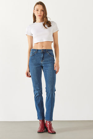 Gabriel Dark Blue Straight Fit Jean Pantolon - DARK BLUE