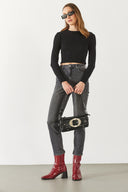 Jessica Vintage Black Mom Jean Pantolon - VINTAGE BLACK