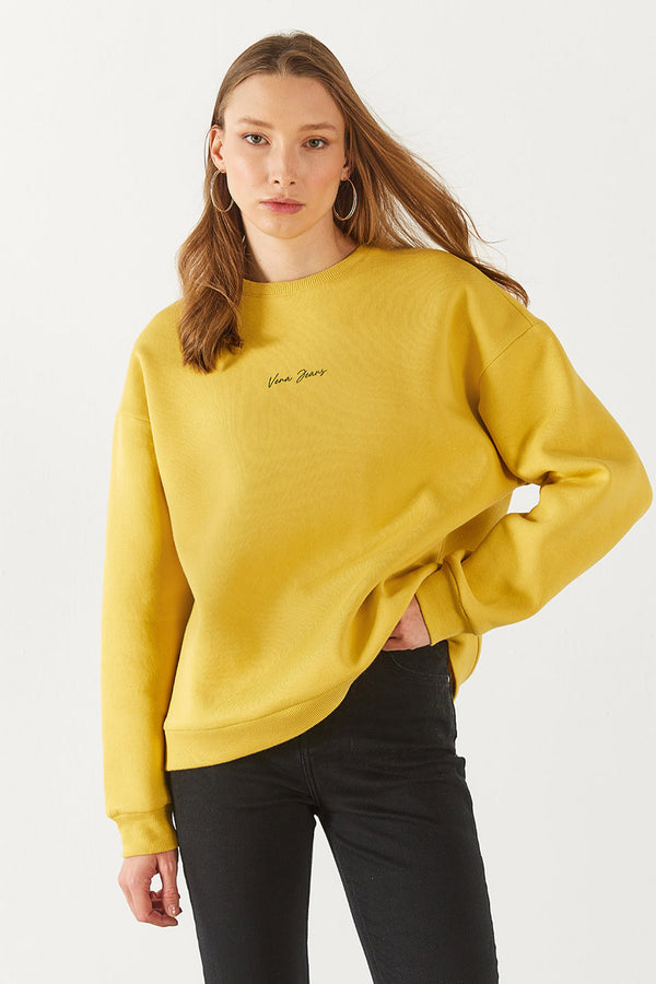 Logo Baskılı Sweatshirt - LİMON KÜFÜ