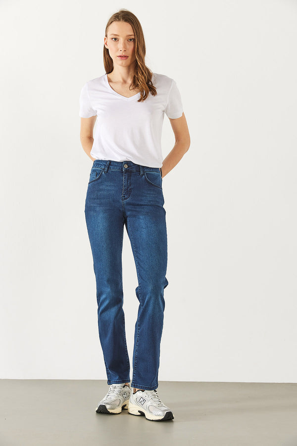 Gabriel Blue Black Straight Fit Jean Pantolon(TENCEL)(TM) - BLUE BLACK