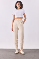 Norah Off White Beli Lastikli Jean Pantolon(TENCEL)(TM) - OFF WHITE