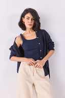 Beli Lastikli Geniş Paça Pantolon(TENCEL)(TM) - OFF WHITE