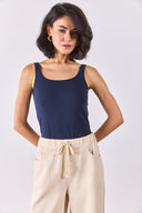 Beli Lastikli Geniş Paça Pantolon(TENCEL)(TM) - OFF WHITE