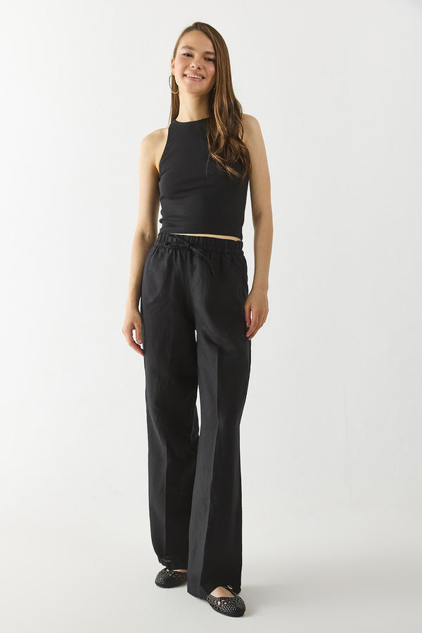Sandra Halter Top Crop Atlet - SİYAH 2Y25200009-028