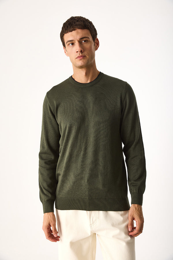 Bisiklet Yaka Regular Fit Basic Triko