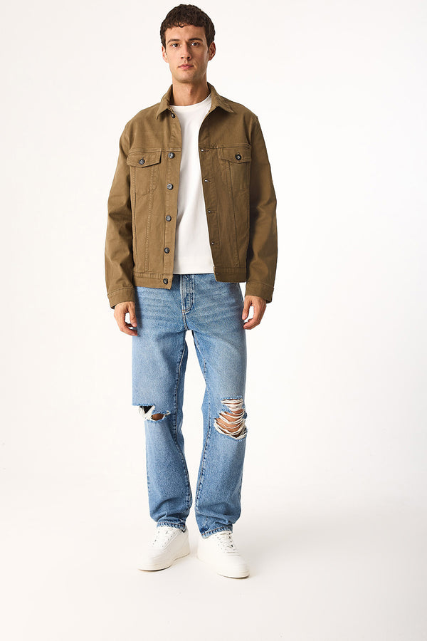 Mark Oversize Geniş Kesim Renkli Jean Ceket