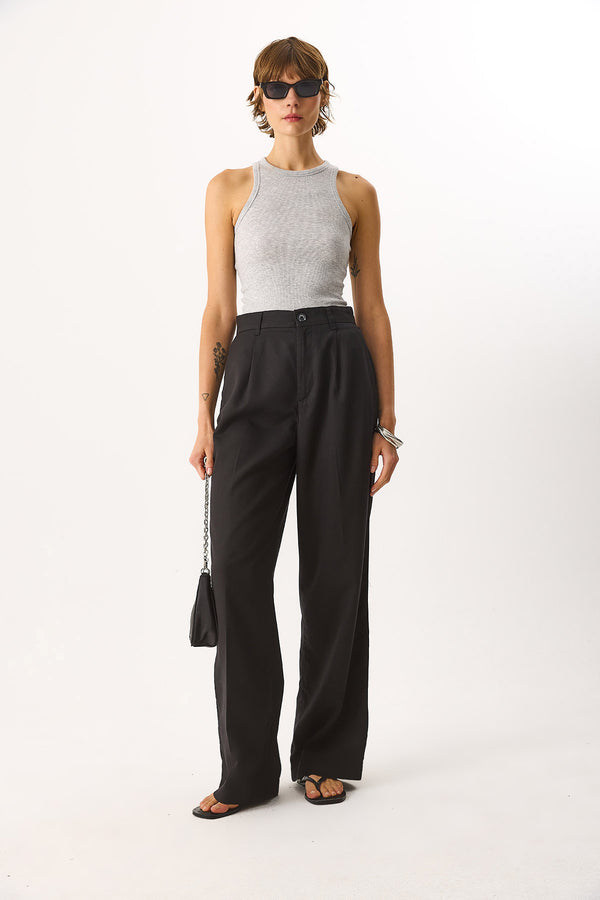 Chloe Wide Leg Palazzo %100 Tencel™ Pantolon - SİYAH