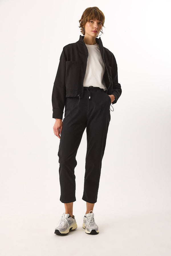 Marla Black Yüksek Bel Slouchy Jogger Pantolon - BLACK