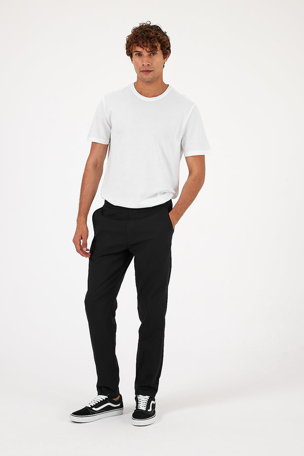 Alfred Beli Lastikli Smart Pantolon - SİYAH