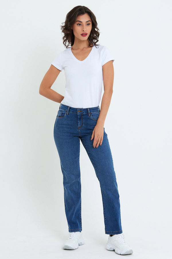 Gabriel Dark Blue Straight Fit Jean Pantolon - DARK BLUE 1Y231981DB-251