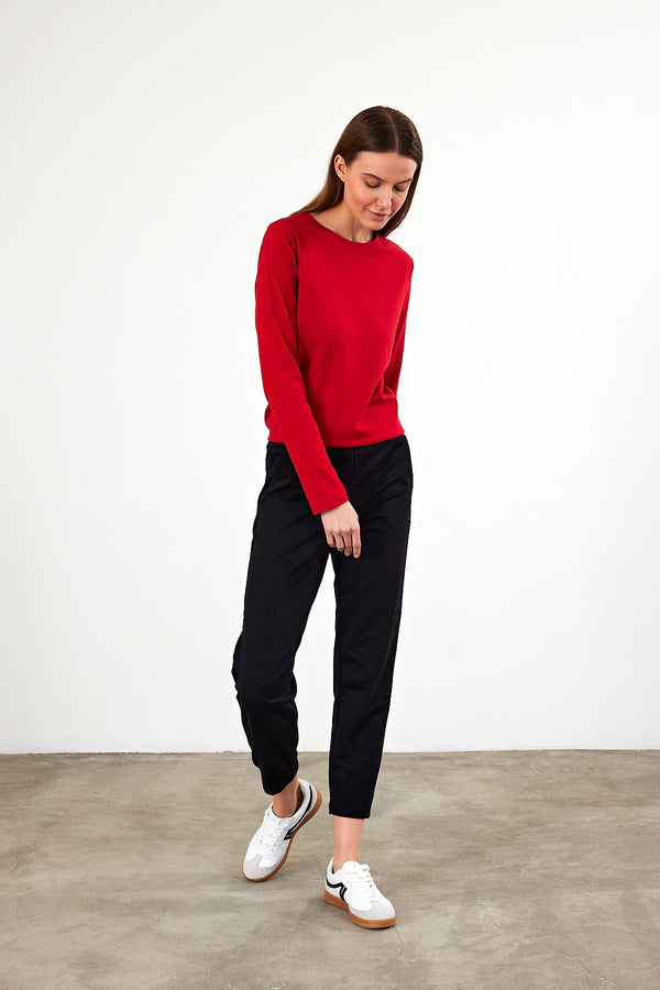 Gloria Bisiklet Yaka Regular Fit Basic Tişört - KIRMIZI 2K2429477-018