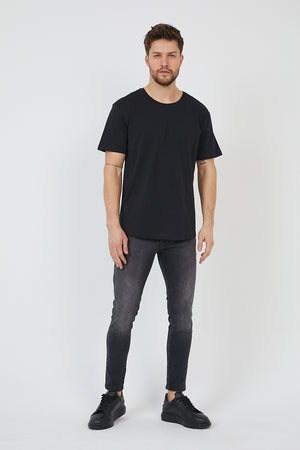 Walker Bisiklet Yaka Slim Fit Tişört - SİYAH 2Y2329326-028