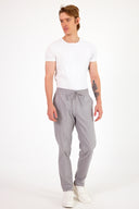 Erkek Alfred Beli Lastikli Çizgili Summer Gabardin Pantolon - Füme