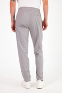 Erkek Alfred Beli Lastikli Çizgili Summer Gabardin Pantolon - Füme