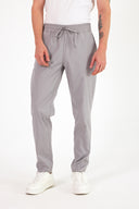 Erkek Alfred Beli Lastikli Çizgili Summer Gabardin Pantolon - Füme