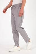 Erkek Alfred Beli Lastikli Çizgili Summer Gabardin Pantolon - Füme