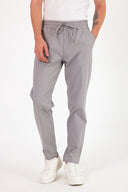 Erkek Alfred Beli Lastikli Çizgili Summer Gabardin Pantolon - Füme