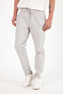 Erkek Alfred Beli Lastikli Çizgili Summer Gabardin Pantolon - Taş