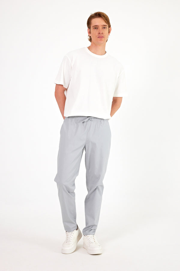 Alfred Beli Lastikli Gabardin Pantolon - MAVİ
