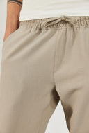 Erkek Alfred Beli Lastikli Slim Straight Gofre Pantolon - Gri