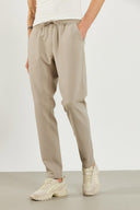 Erkek Alfred Beli Lastikli Slim Straight Gofre Pantolon - Gri