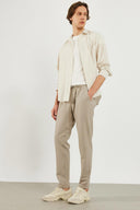Erkek Alfred Beli Lastikli Slim Straight Gofre Pantolon - Gri