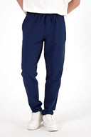 Erkek Alfred Beli Lastikli Slim Straight Gofre Pantolon - Navy