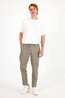 Erkek Alfred Beli Lastikli Summer Gabardin Pantolon - Haki