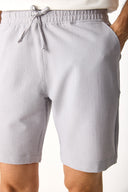 Erkek Alfred Gofre Şort - Buz Gri