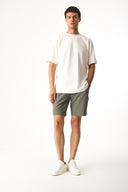 Erkek Alfred Gofre Şort - Haki