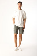 Erkek Alfred Gofre Şort - Haki