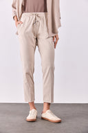 Kadın Alian Beli Lastikli Beach Pantolon - Bej