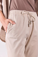 Kadın Alian Beli Lastikli Beach Pantolon - Bej