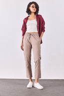 Kadın Alian Beli Lastikli Beach Pantolon - Kahverengi