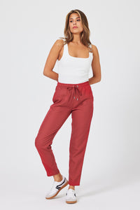 Kadın Alian Beli Lastikli Beach Pantolon %100 Lyocell (Tencel™) - Kiremit