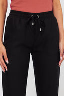 Kadın Alian Beli Lastikli Beach Pantolon %100 Lyocell (Tencel™) - Siyah