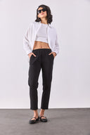 Kadın Alian Beli Lastikli Smart Pantolon - Siyah