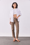 Kadın Alian Beli Lastikli Smart Pantolon - Taş