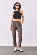 Kadın Alian Beli Lastikli Smart Pantolon - Vizon