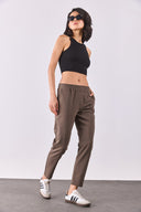 Kadın Alian Beli Lastikli Smart Pantolon - Vizon