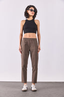 Kadın Alian Beli Lastikli Smart Pantolon - Vizon