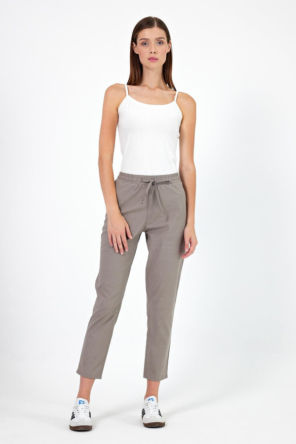 Kadın Alian Vizon Beli Lastikli Summer Gabardin Pantolon