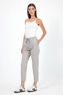 Kadın Alian Beli Lastikli Summer Gabardin Pantolon - Gri