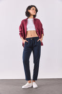 Kadın Alian Blue Black Beli Lastikli Beach Pantolon %100 Lyocell (Tencel™) - Blue Black