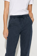 Alian Blue Black Beli Lastikli Beach Pantolon (TENCEL)(TM)-Blue Black