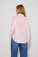 Alina Oversize %100 Keten Gömlek-Pudra