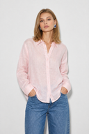 Alina Oversize %100 Keten Gömlek-Pudra
