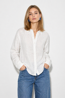 Alina Oversize %100 Keten Gömlek-Beyaz